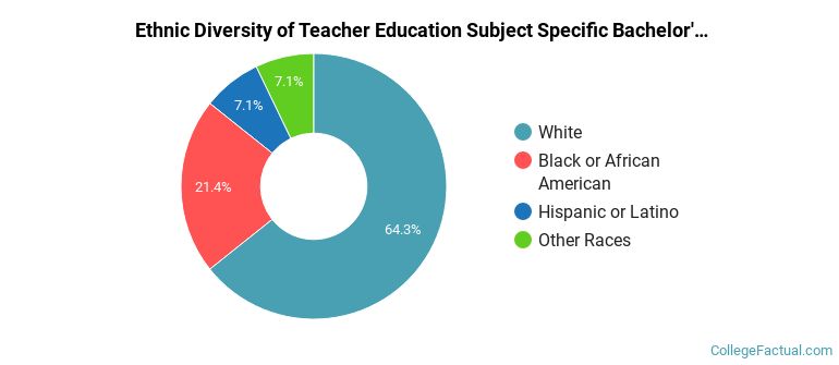Ethnic diversity of Teacher Education Subject Specific majors at Albion College