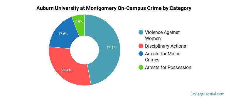 Auburn University at Montgomery On-Campus Crime by Category