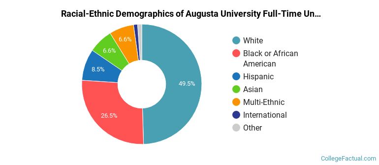 Augusta University Undergraduate Racial-Ethnic Diversity Pie Chart
