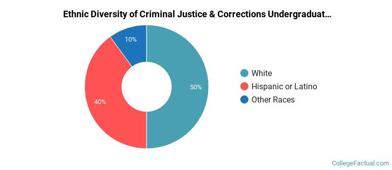Ethnic diversity of Criminal Justice & Corrections majors at Austin Community College District
