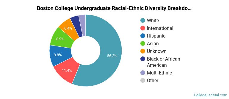 Boston College Racial-Ethnic Diversity Pie Chart