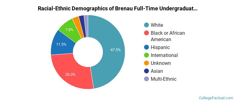 Brenau University Undergraduate Racial-Ethnic Diversity Pie Chart