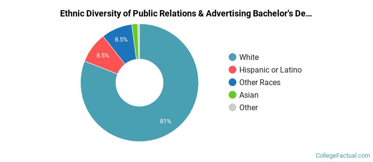 Ethnic diversity of Public Relations & Advertising majors at Brigham Young University