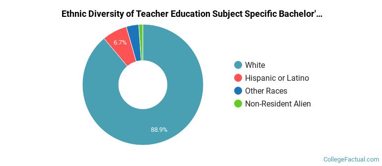 Ethnic diversity of Teacher Education Subject Specific majors at Brigham Young University