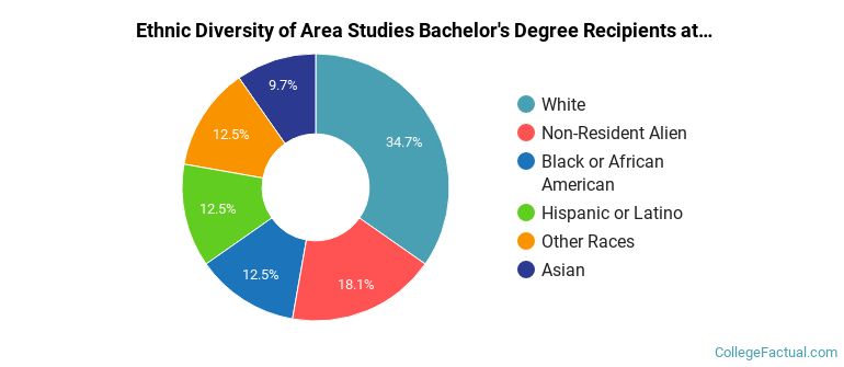 Ethnic diversity of Area Studies majors at Brown University