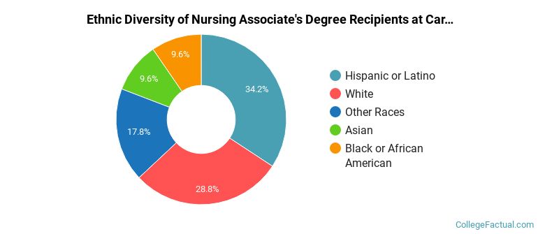 Ethnic diversity of Nursing majors at Carrington College-Phoenix North