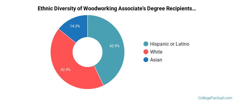 Ethnic diversity of Woodworking majors at Cerritos College