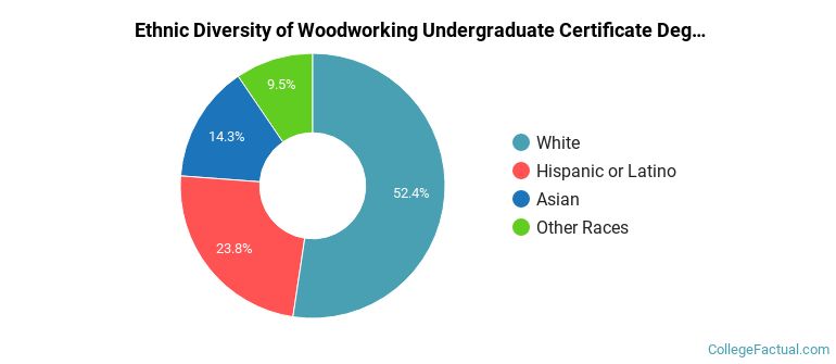 Ethnic diversity of Woodworking majors at Cerritos College