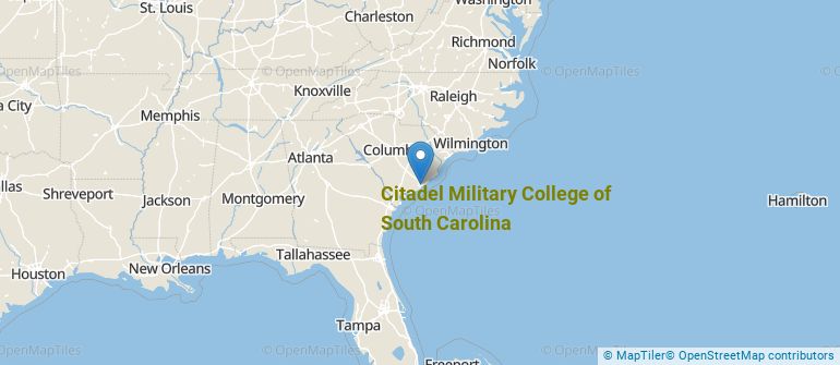 Location of Citadel Military College of South Carolina