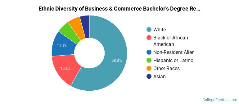 Ethnic diversity of Business & Commerce majors at College of Coastal Georgia