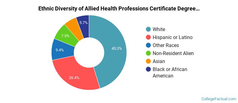 Ethnic diversity of Allied Health Professions majors at Community College of Aurora