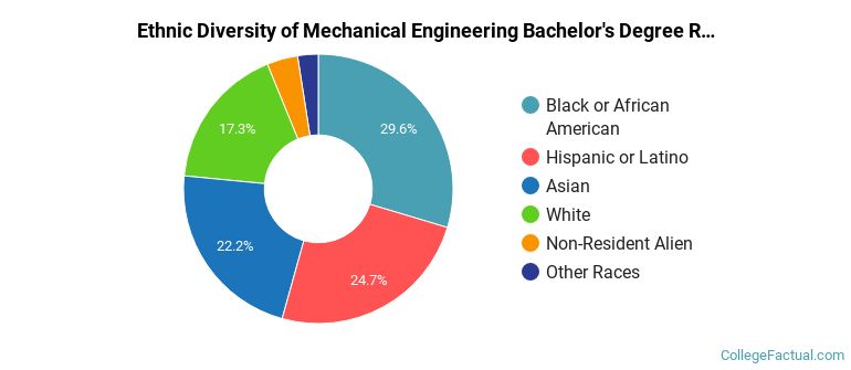 Ethnic diversity of Mechanical Engineering majors at CUNY New York City College of Technology