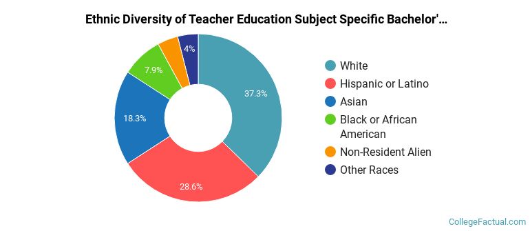 Ethnic diversity of Teacher Education Subject Specific majors at CUNY Queens College