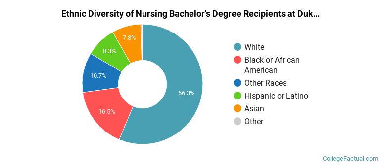 Ethnic diversity of Nursing majors at Duke University