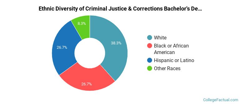 Ethnic diversity of Criminal Justice & Corrections majors at East Stroudsburg University of Pennsylvania