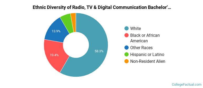Ethnic diversity of Radio, TV & Digital Communication majors at Eastern Illinois University