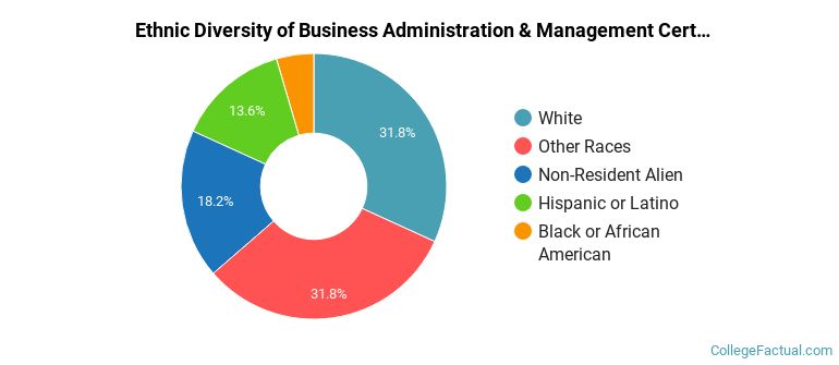Ethnic diversity of Business Administration & Management majors at Edmonds College