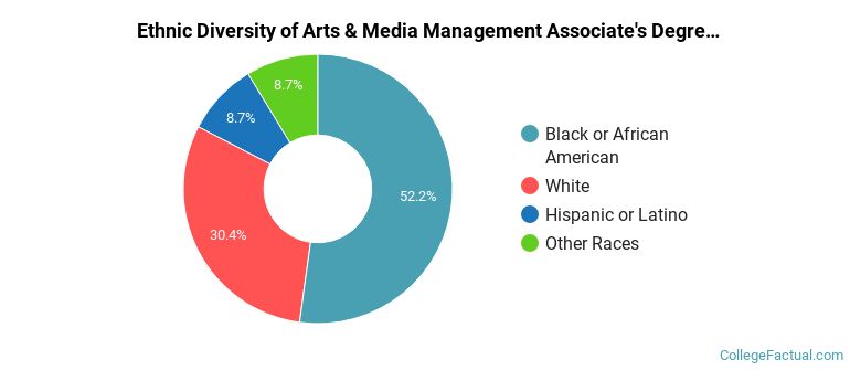 Ethnic diversity of Arts & Media Management majors at Full Sail University