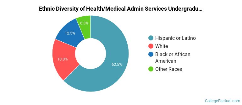 Ethnic diversity of Health/Medical Admin Services majors at Galveston College