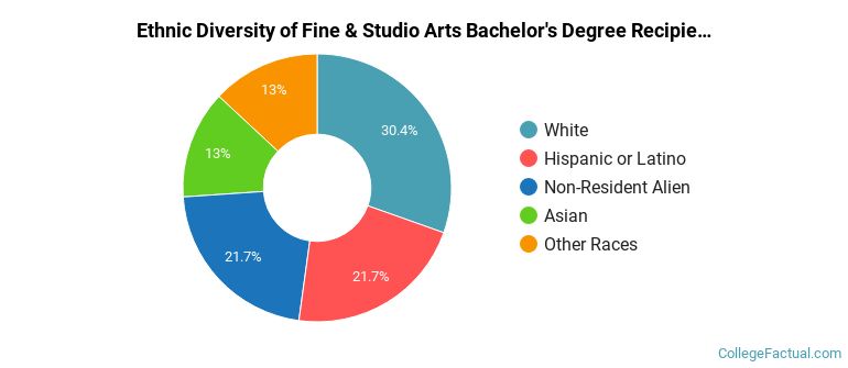 Ethnic diversity of Fine & Studio Arts majors at George Washington University
