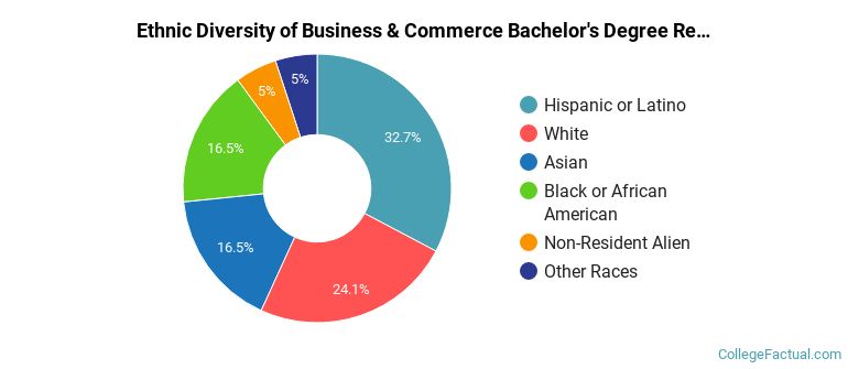 Ethnic diversity of Business & Commerce majors at Georgia Gwinnett College