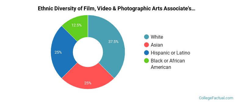 Ethnic diversity of Film, Video & Photographic Arts majors at Grand Rapids Community College