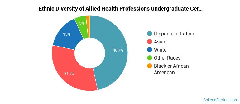 Ethnic diversity of Allied Health Professions majors at Gurnick Academy of Medical Arts