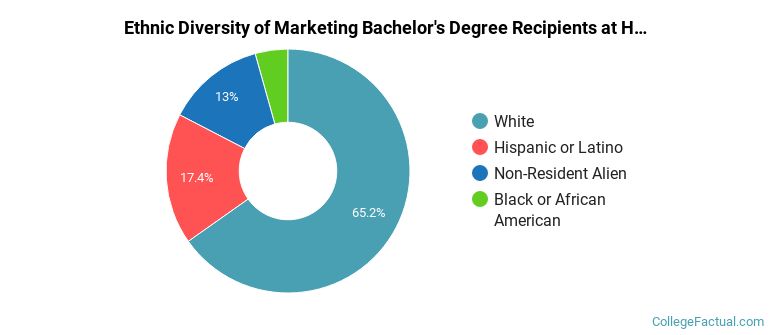 Ethnic diversity of Marketing majors at Harding University