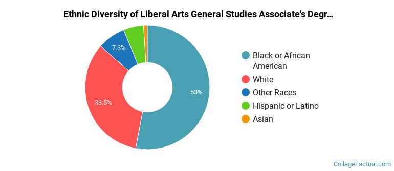 Ethnic diversity of Liberal Arts General Studies majors at Hinds Community College