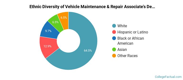 Ethnic diversity of Vehicle Maintenance & Repair majors at Hudson Valley Community College