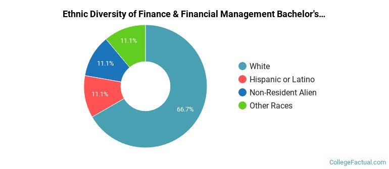 Ethnic diversity of Finance & Financial Management majors at John Brown University