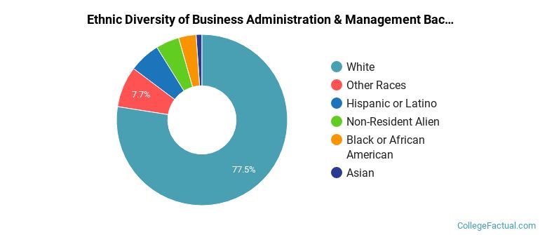 Ethnic diversity of Business Administration & Management majors at Kent State University at Kent