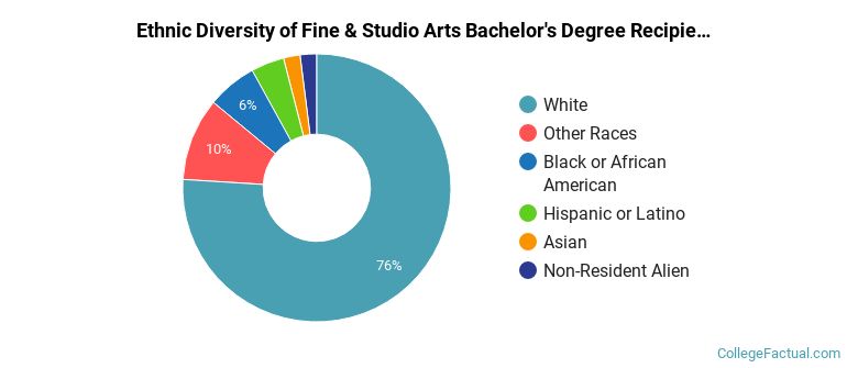 Ethnic diversity of Fine & Studio Arts majors at Kent State University at Kent