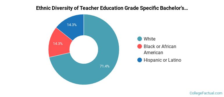 Ethnic diversity of Teacher Education Grade Specific majors at Lake Washington Institute of Technology