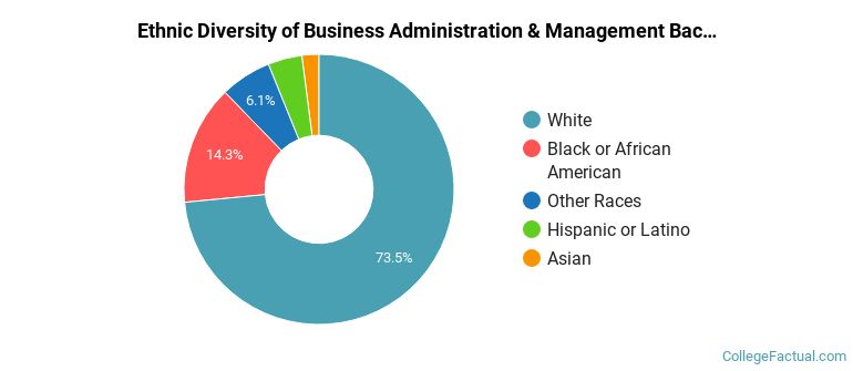 Ethnic diversity of Business Administration & Management majors at Lancaster Bible College