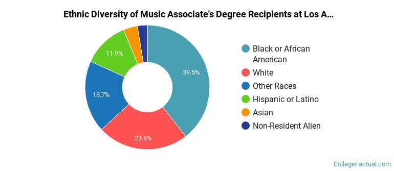 Ethnic diversity of Music majors at Los Angeles Film School
