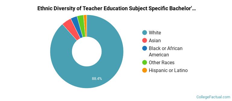 Ethnic diversity of Teacher Education Subject Specific majors at Minnesota State University-Mankato