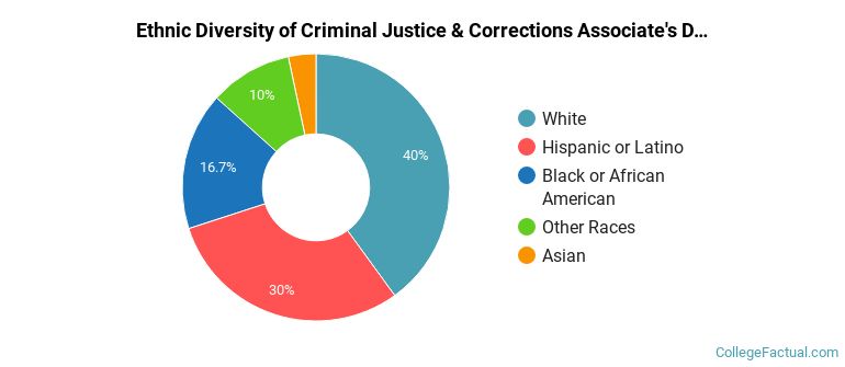 Ethnic diversity of Criminal Justice & Corrections majors at Monroe Community College