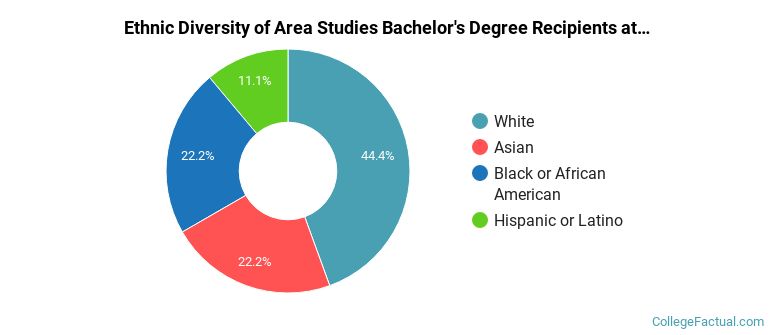 Ethnic diversity of Area Studies majors at Northwestern University