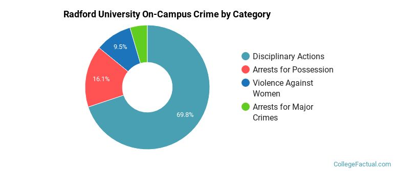 Radford University On-Campus Crime by Category