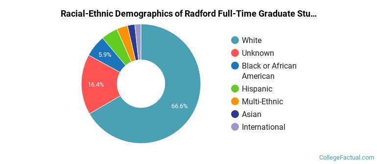 Radford University Graduate Students Racial-Ethnic Diversity Pie Chart