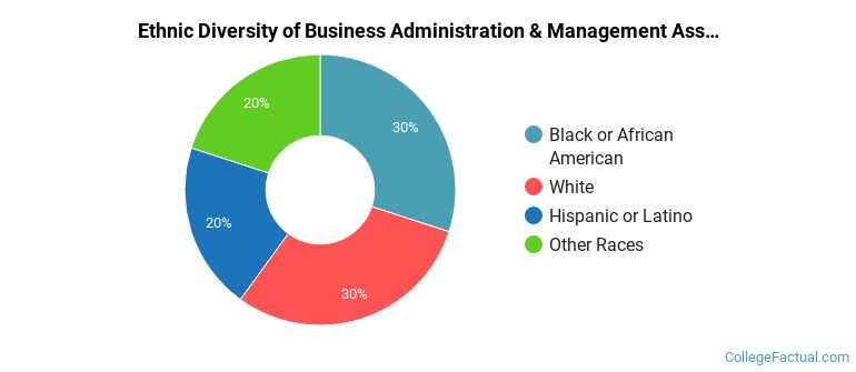 Ethnic diversity of Business Administration & Management majors at Rasmussen University-Illinois