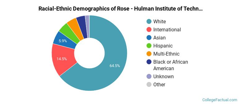 Rose-Hulman Institute of Technology Undergraduate Racial-Ethnic Diversity Pie Chart