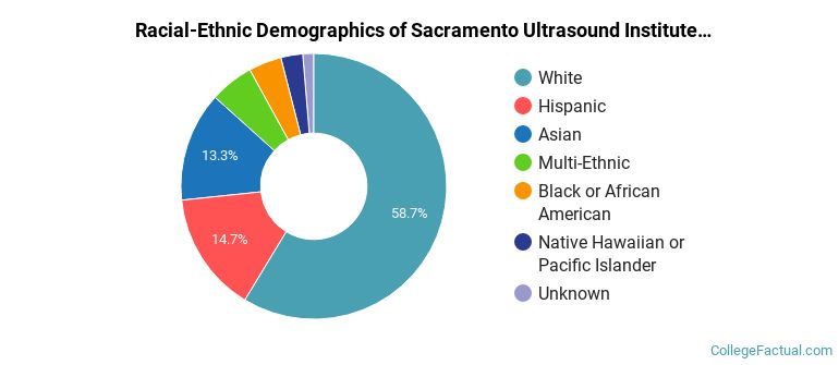 Sacramento Ultrasound Institute Undergraduate Racial-Ethnic Diversity Pie Chart