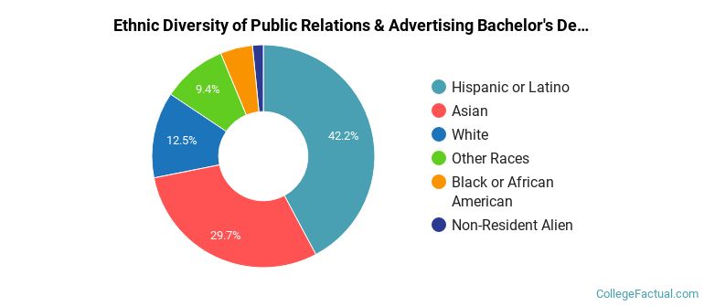 Ethnic diversity of Public Relations & Advertising majors at San Jose State University