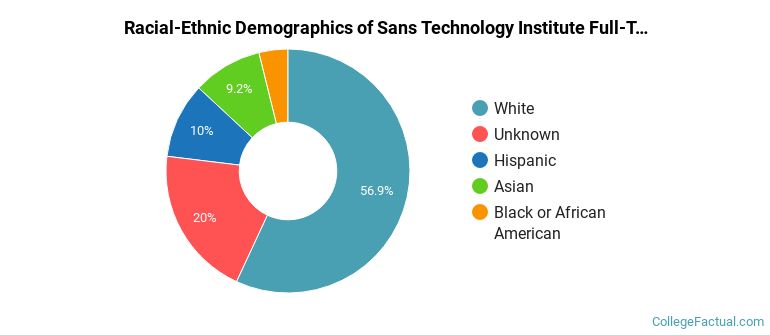 SANS Technology Institute Undergraduate Racial-Ethnic Diversity Pie Chart