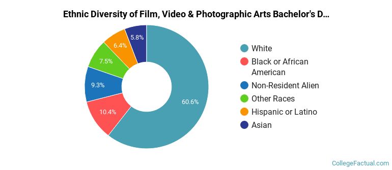Ethnic diversity of Film, Video & Photographic Arts majors at Savannah College of Art and Design