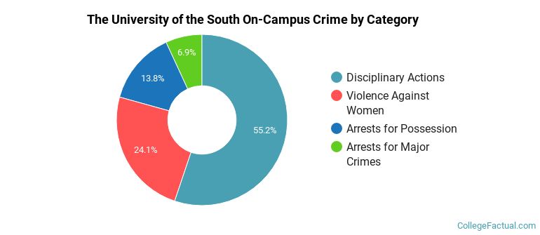 The University of the South On-Campus Crime by Category