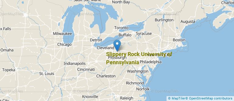 Location of Slippery Rock University of Pennsylvania