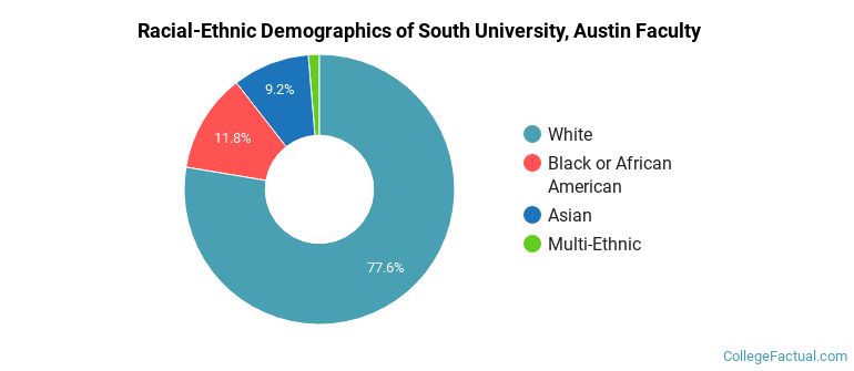 Racial-Ethnic Demographics of South University, Austin Faculty